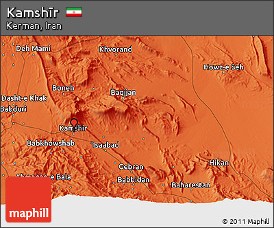 Political 3D Map of Kamshīr