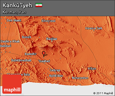 Political 3D Map of Kankū'īyeh