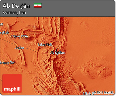 Political 3D Map of Āb Derjān