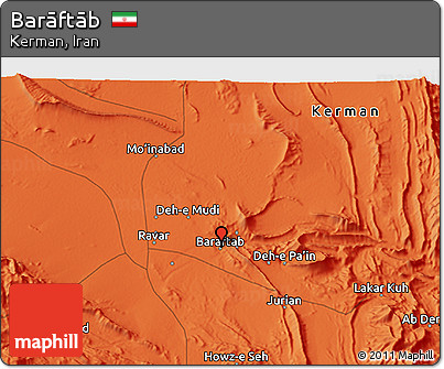 Political 3D Map of Barāftāb