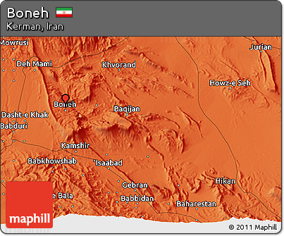 Political 3D Map of Boneh