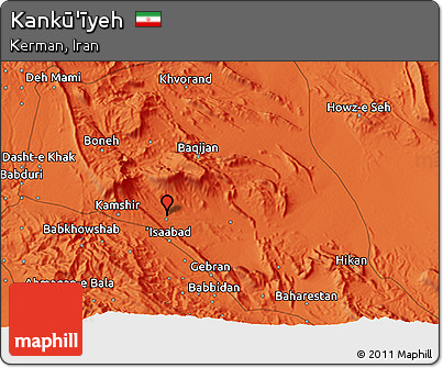 Political 3D Map of Kankū'īyeh