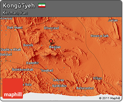 Political 3D Map of Kongū'īyeh