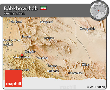Satellite 3D Map of Bābkhowshāb