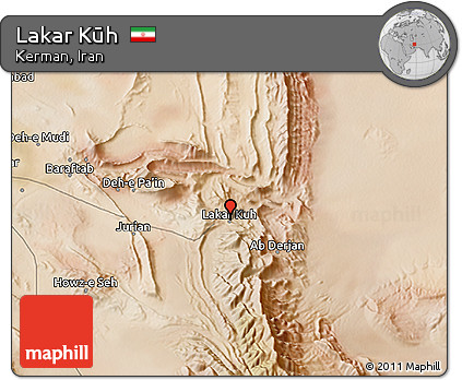 Satellite 3D Map of Lakar Kūh