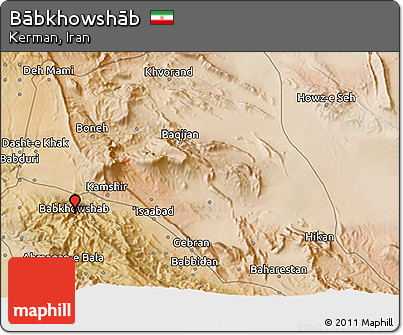 Satellite 3D Map of Bābkhowshāb