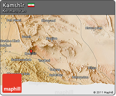 Satellite 3D Map of Kamshīr