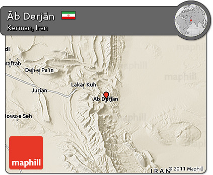 Shaded Relief 3D Map of Āb Derjān
