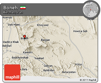 Shaded Relief 3D Map of Boneh
