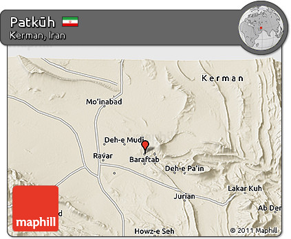 Shaded Relief 3D Map of Patkūh