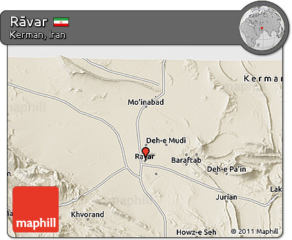 Shaded Relief 3D Map of Rāvar