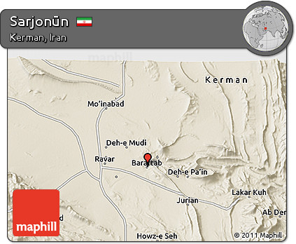 Shaded Relief 3D Map of Sarjonūn