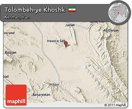 Shaded Relief 3D Map of Tolombeh-ye Khoshk