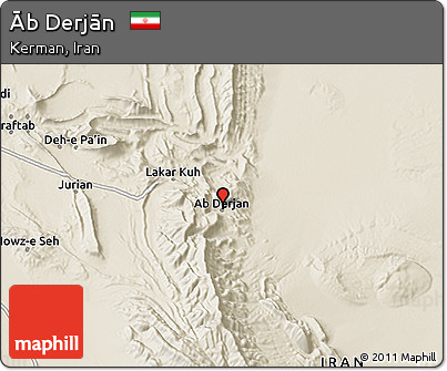 Shaded Relief 3D Map of Āb Derjān