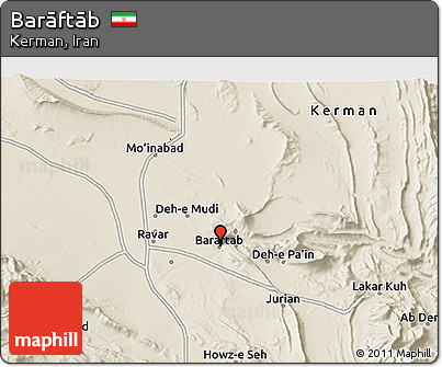 Shaded Relief 3D Map of Barāftāb
