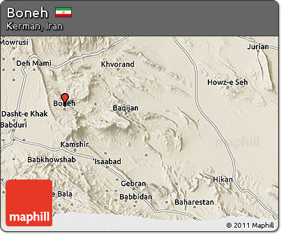 Shaded Relief 3D Map of Boneh
