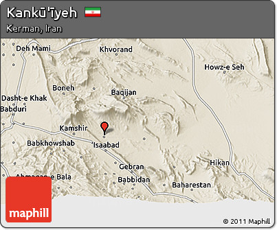 Shaded Relief 3D Map of Kankū'īyeh