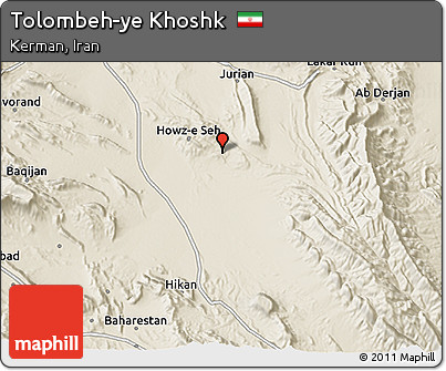 Shaded Relief 3D Map of Tolombeh-ye Khoshk