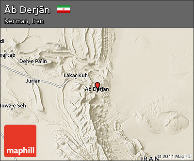 Shaded Relief 3D Map of Āb Derjān