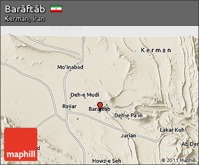 Shaded Relief 3D Map of Barāftāb