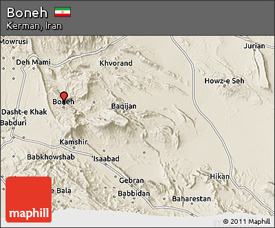 Shaded Relief 3D Map of Boneh