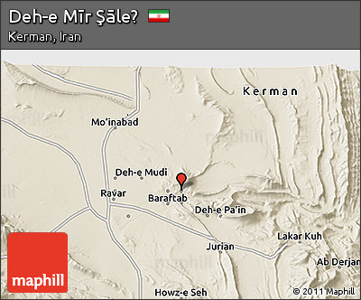 Shaded Relief 3D Map of Deh-e Mīr Şāleḩ