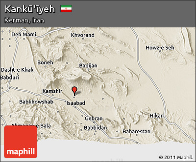 Shaded Relief 3D Map of Kankū'īyeh