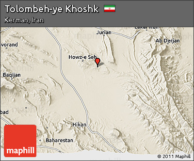 Shaded Relief 3D Map of Tolombeh-ye Khoshk