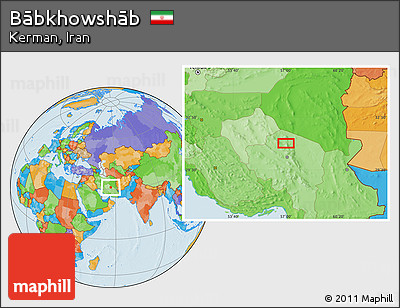 Political Location Map of Bābkhowshāb
