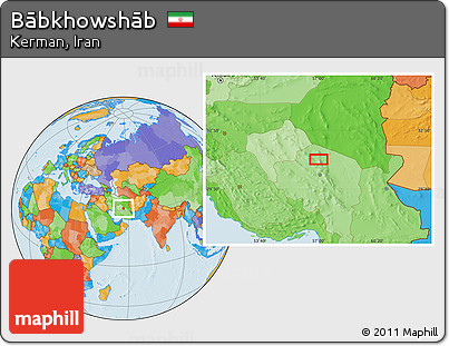 Political Location Map of Bābkhowshāb