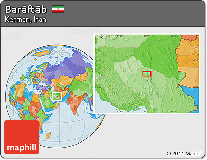 Political Location Map of Barāftāb