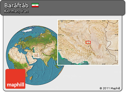 Satellite Location Map of Barāftāb