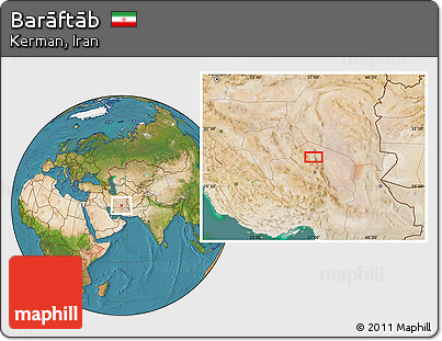 Satellite Location Map of Barāftāb