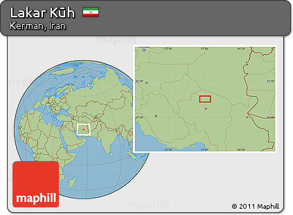 Savanna Style Location Map of Lakar Kūh