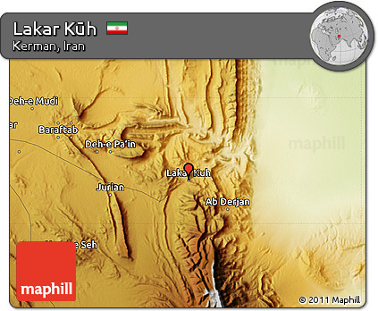 Physical Map of Lakar Kūh