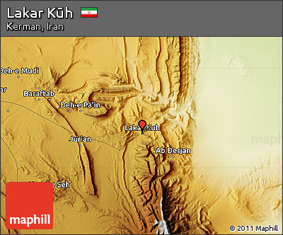Physical Map of Lakar Kūh