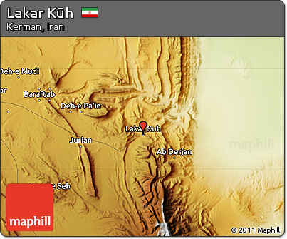 Physical Map of Lakar Kūh