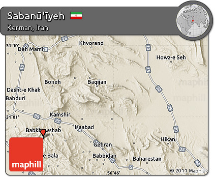 Shaded Relief Map of Sabanū'īyeh