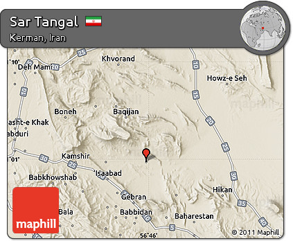 Shaded Relief Map of Sar Tangal