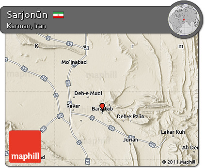 Shaded Relief Map of Sarjonūn