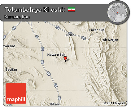 Shaded Relief Map of Tolombeh-ye Khoshk