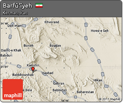 Shaded Relief Map of Barfū'īyeh