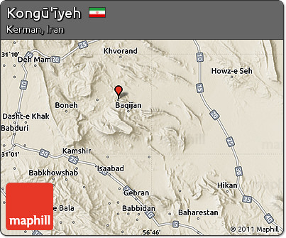 Shaded Relief Map of Kongū'īyeh