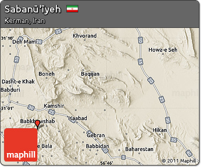 Shaded Relief Map of Sabanū'īyeh
