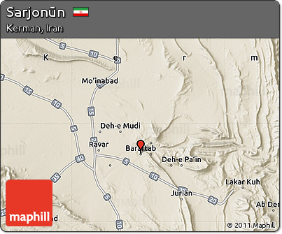Shaded Relief Map of Sarjonūn