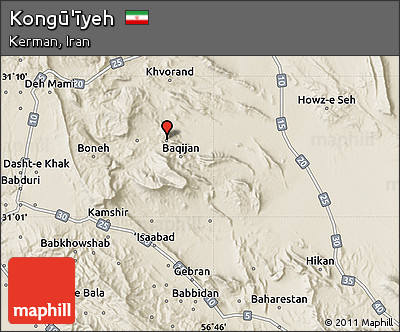 Shaded Relief Map of Kongū'īyeh