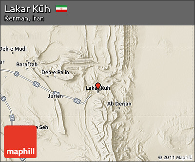 Shaded Relief Map of Lakar Kūh