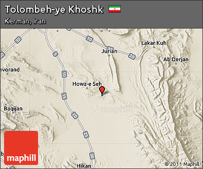 Shaded Relief Map of Tolombeh-ye Khoshk