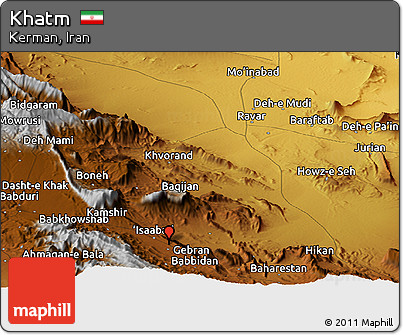 Physical Panoramic Map of Khatm