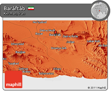 Political Panoramic Map of Barāftāb